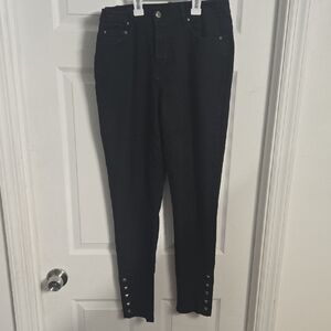 DG2 by Diane Gilman Black Studded Skinny Jeans
